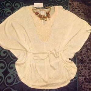 Love Squared Appliqued Butterfly Sleeve Blouse